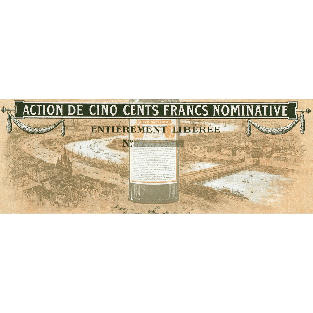 Maison J.Hre. Secrestat Aine 1918 France Vineyard Stock Certificate