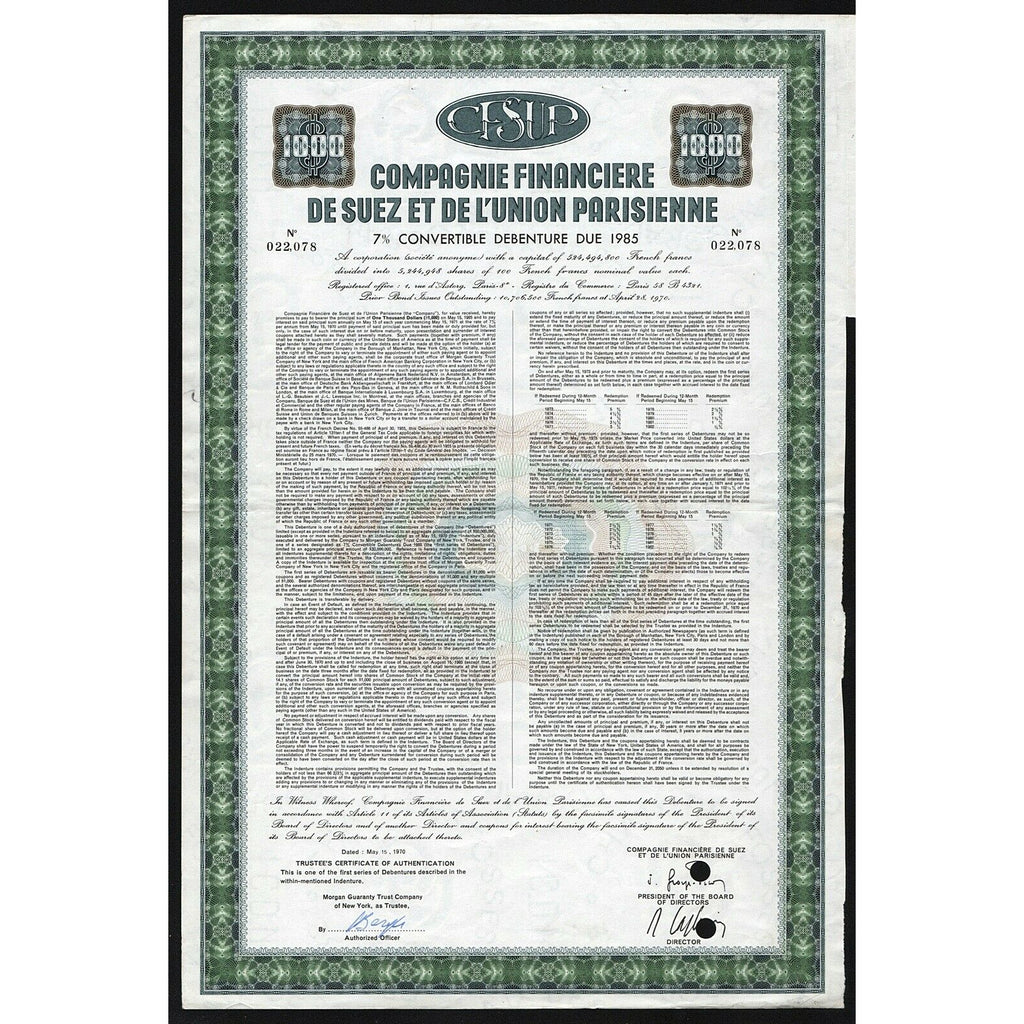 Suez Canal - Compagnie Financiere de Suez et de l’Union Parisienne