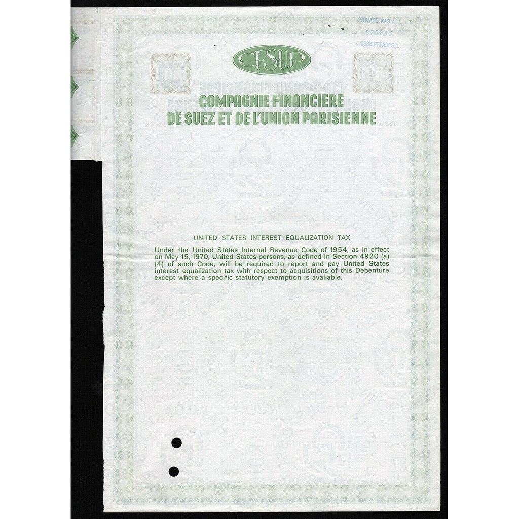 Suez Canal - Compagnie Financiere de Suez et de l’Union Parisienne