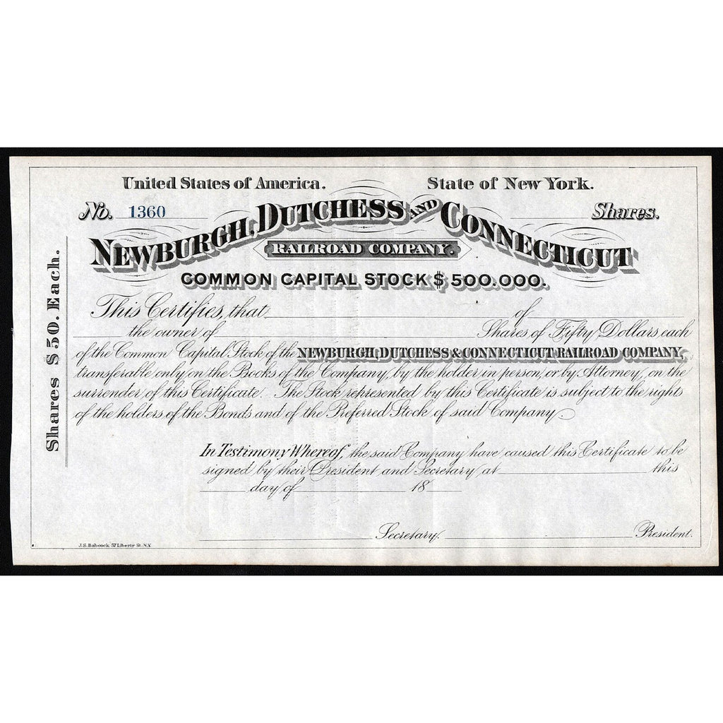 Newburgh, Dutchess and Connecticut Railroad Company