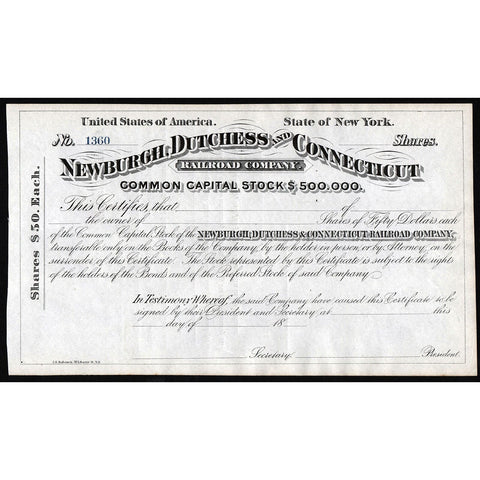 Newburgh, Dutchess and Connecticut Railroad Company