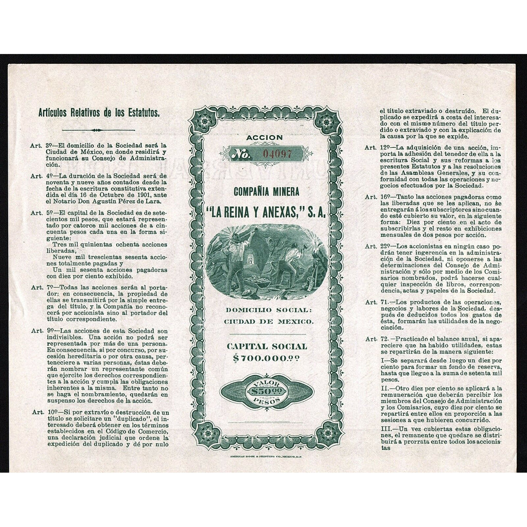 Compania Minera La Reina Y Anexas S.A.