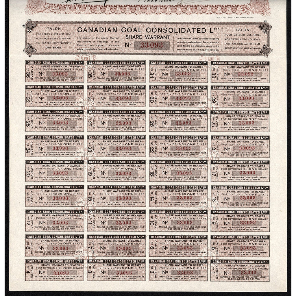 Canadian Coal Consolidated Lted.