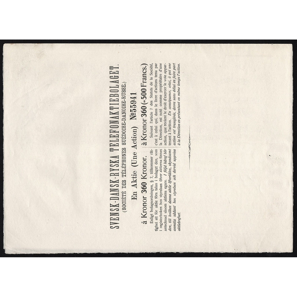 Svensk-Dansk-Ryska Telefonaktiebolaget - Societe Des Telephones Suedoise-Danoise-Russe
