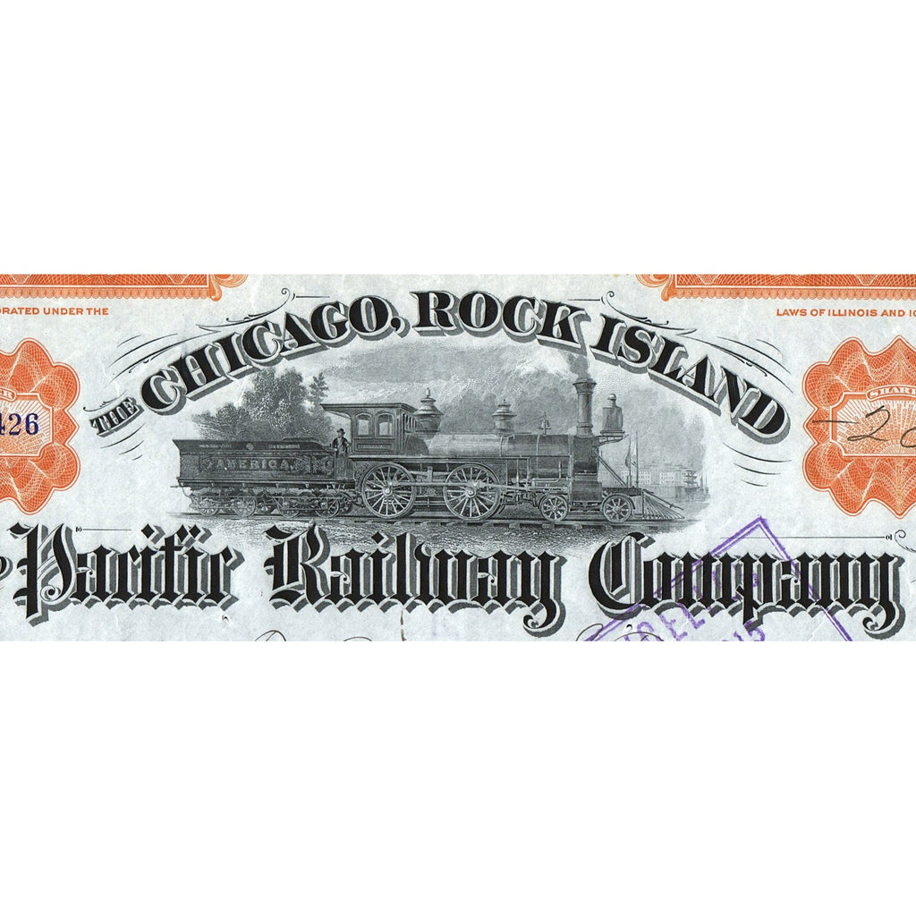 The Chicago, Rock Island and Pacific Railway Company 1915 Stock Certificate