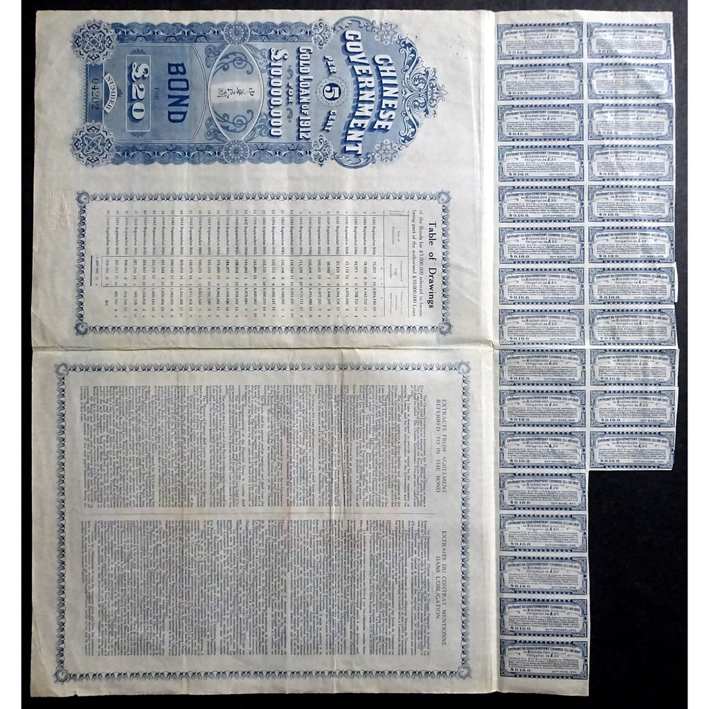 Chinese Government, Gold Loan of 1912 for £20