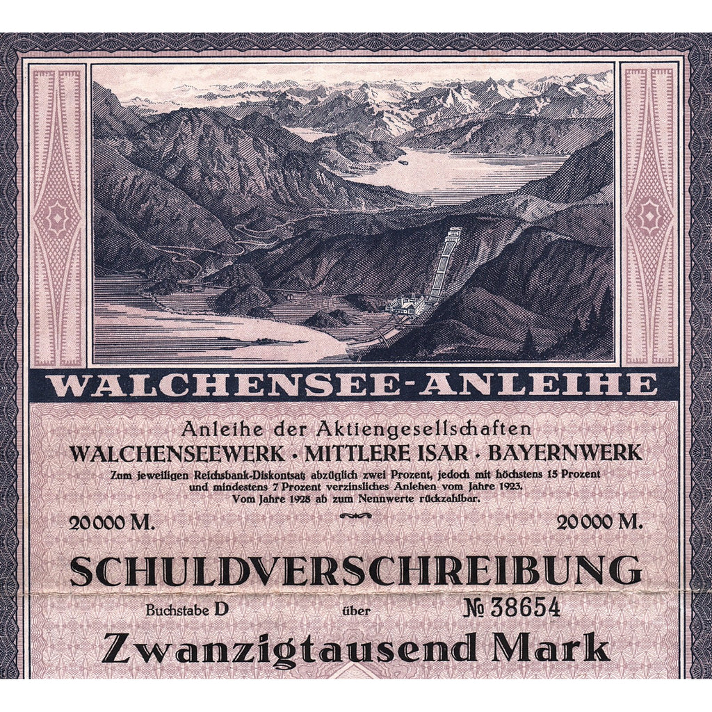 Walchensee Walchenseewerk - Mittlere Isar - Bayernwerk 1923 Germany