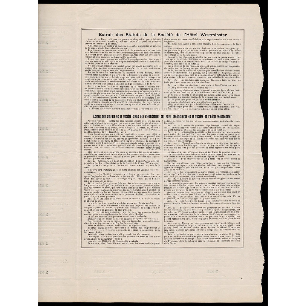 Societe de l'Hotel Westminster