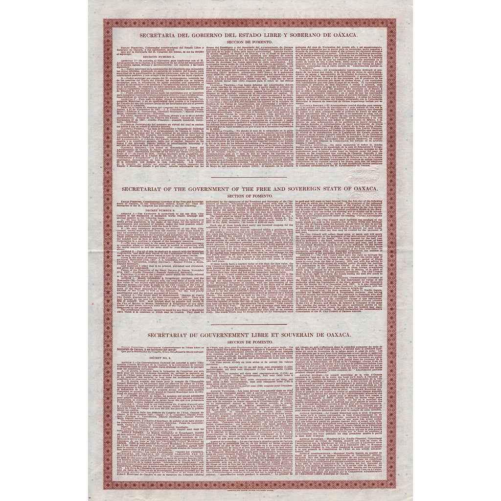 Bonos del Honorable Ayuntamiento de la Ciudad de Oaxaca de Juarez