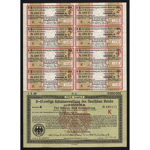 Schatzanweisung des Deutschen Reichs - 5,000,000 Mark Treasury Bond