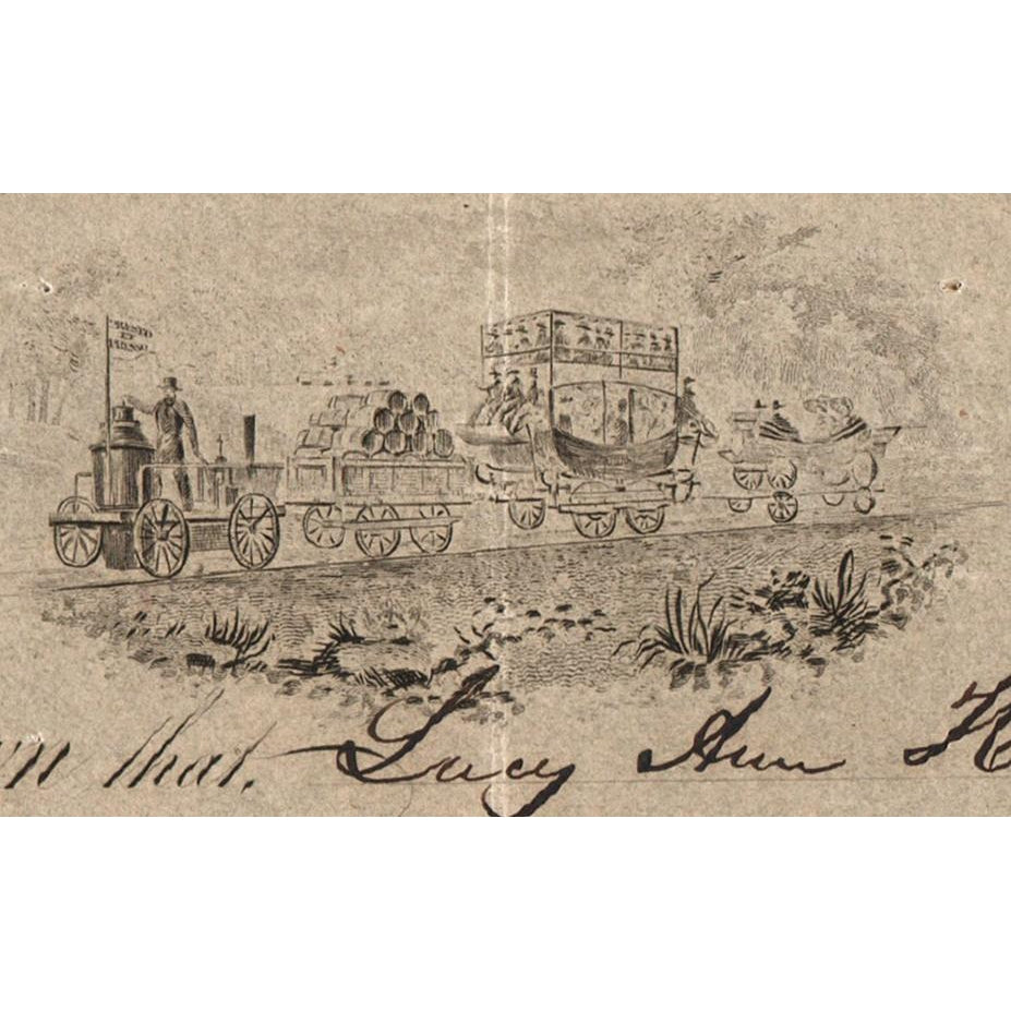 Baltimore & Ohio Rail Road Company 1851 Stock Certificate