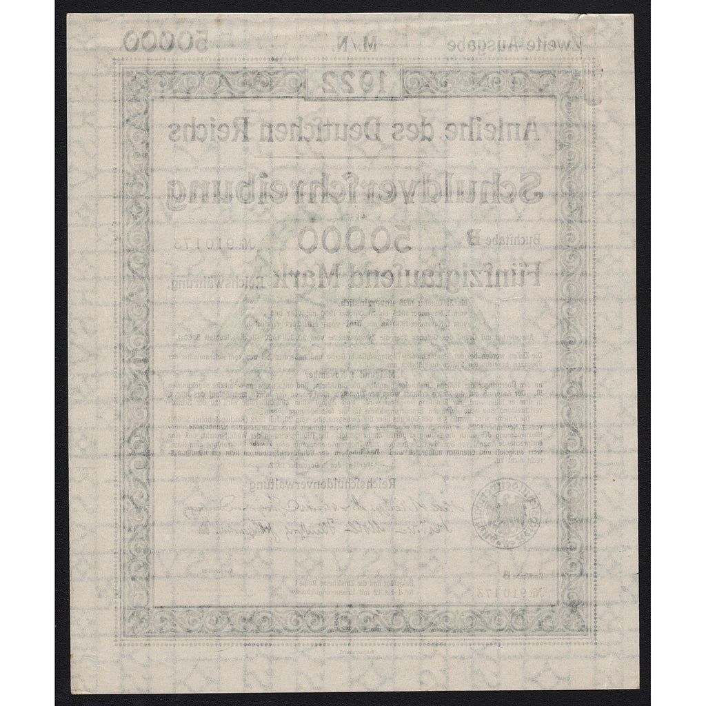 Anleihe des Deutschen Reichs - 50,000 Mark