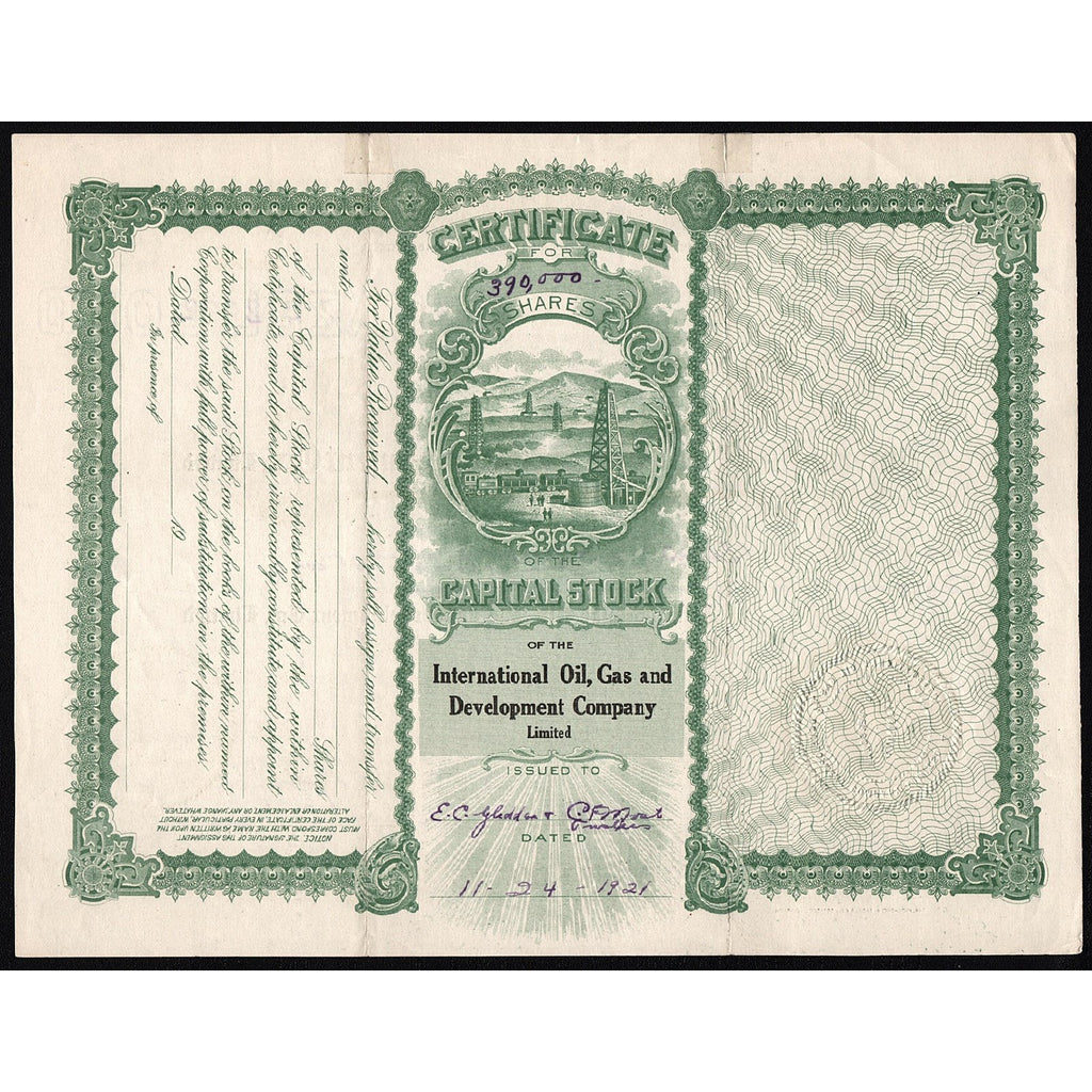 International Oil, Gas and Development Co., Limited - 390,000 shares