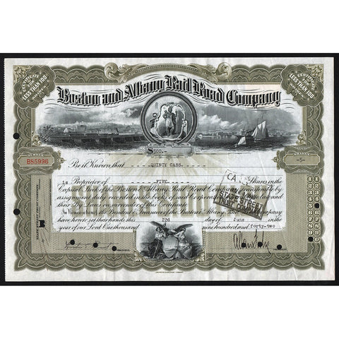Boston and Albany Rail Road Company Stock Certificate