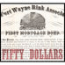 The Fort Wayne Rink Association 1873 Indiana Bond Certificate