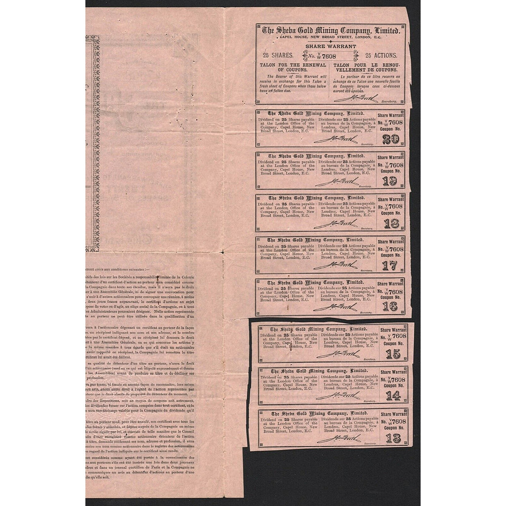 The Sheba Gold Mining Company, Limited