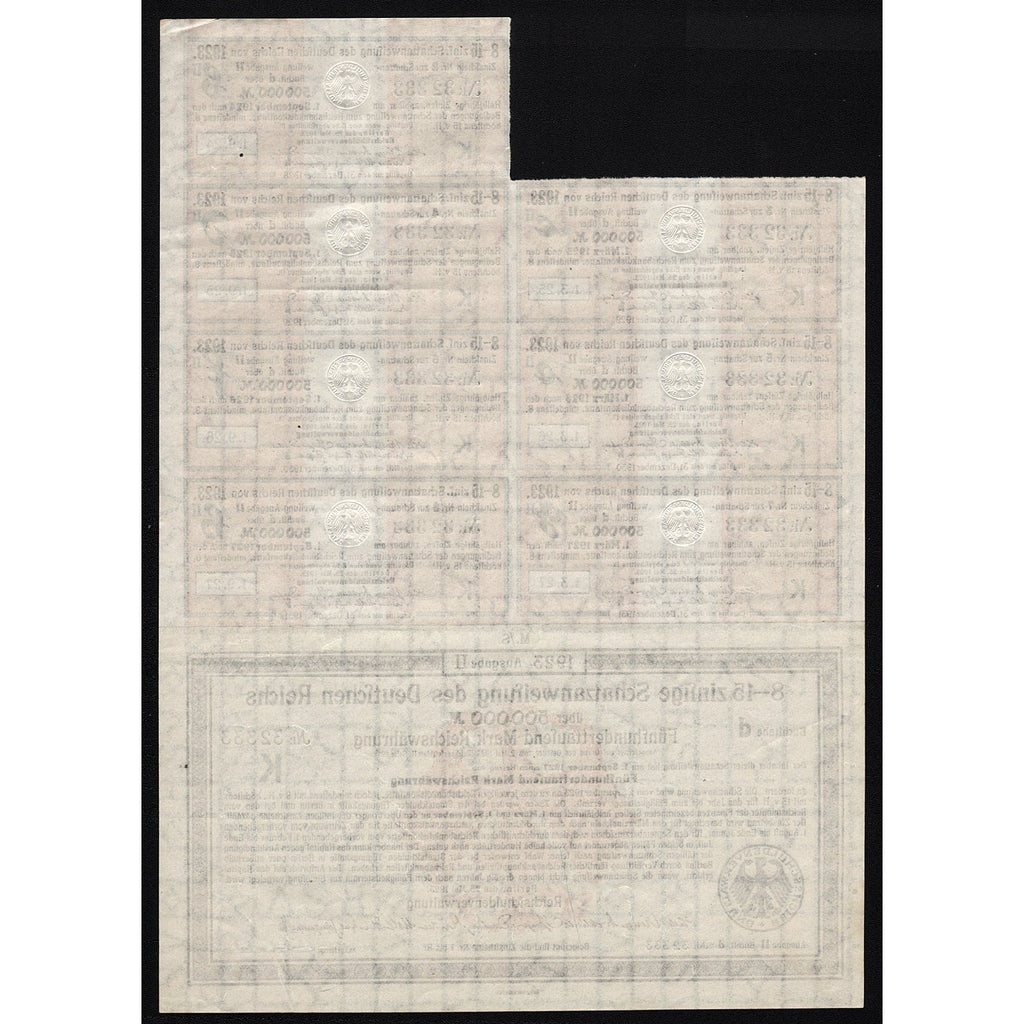Schatzanweisung des Deutschen Reichs - 500,000 Mark Treasury Bond