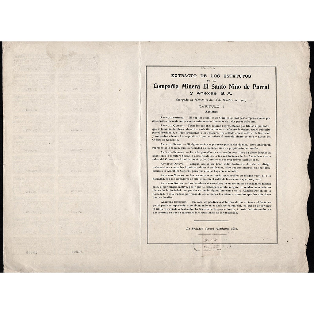 Compania Minera Santo Nino de Parral y Anexas S.A.