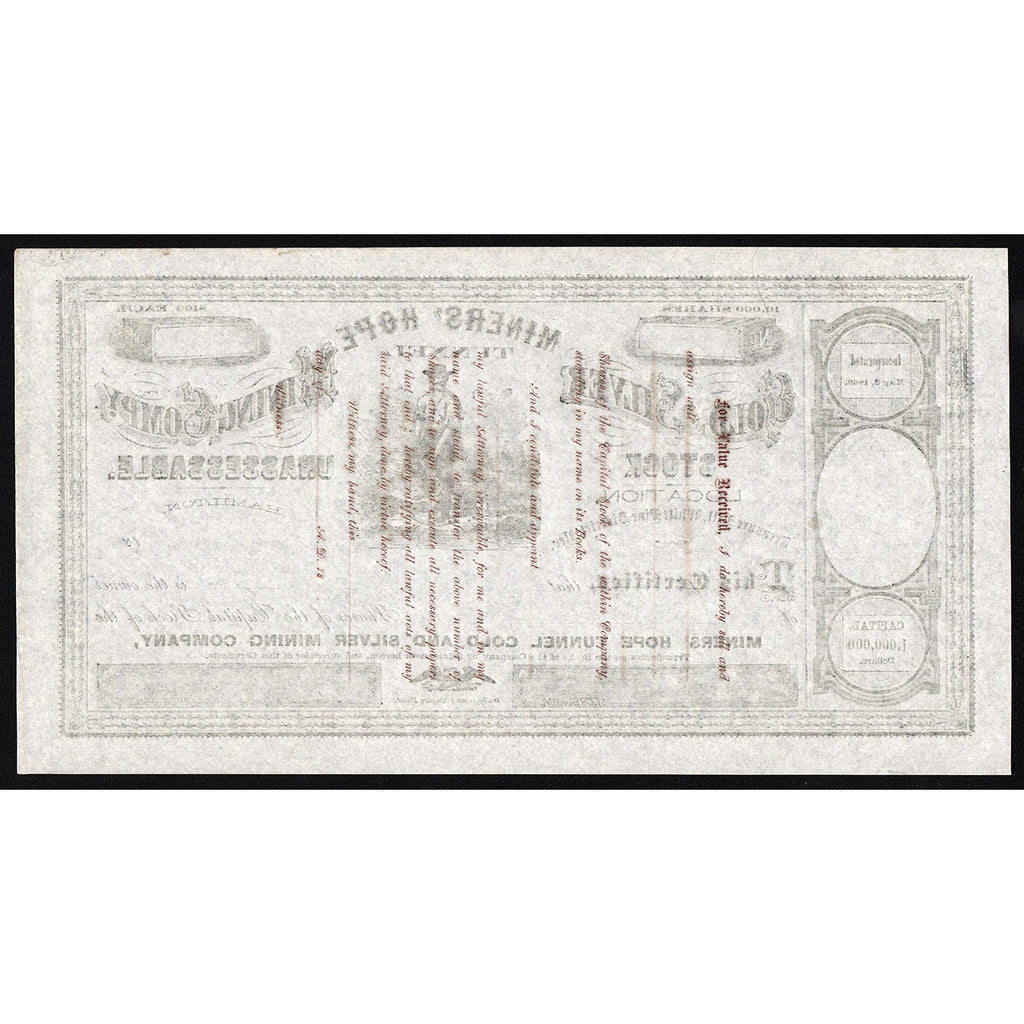 Miners' Hope Tunnel Gold and Silver Mining Company