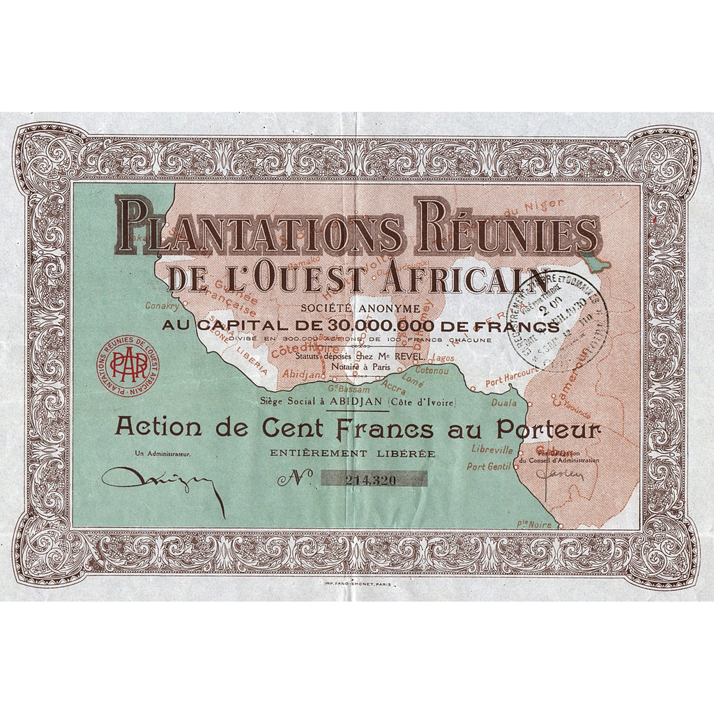 Plantations Reunies de l’Ouest Africain S.A. (Abidjan, Cote d’Ivoire)