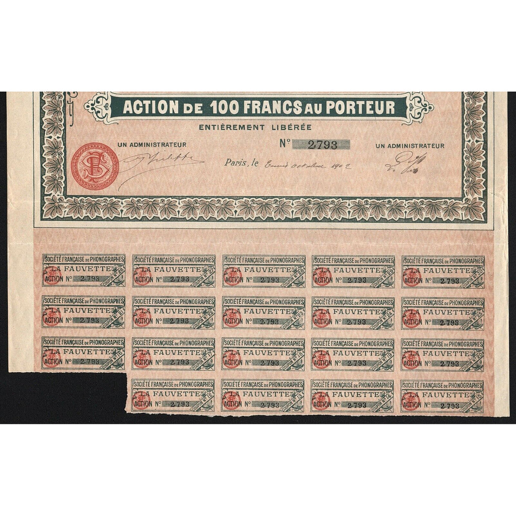 Societe Francaise de Phonographes “La Fauvette”