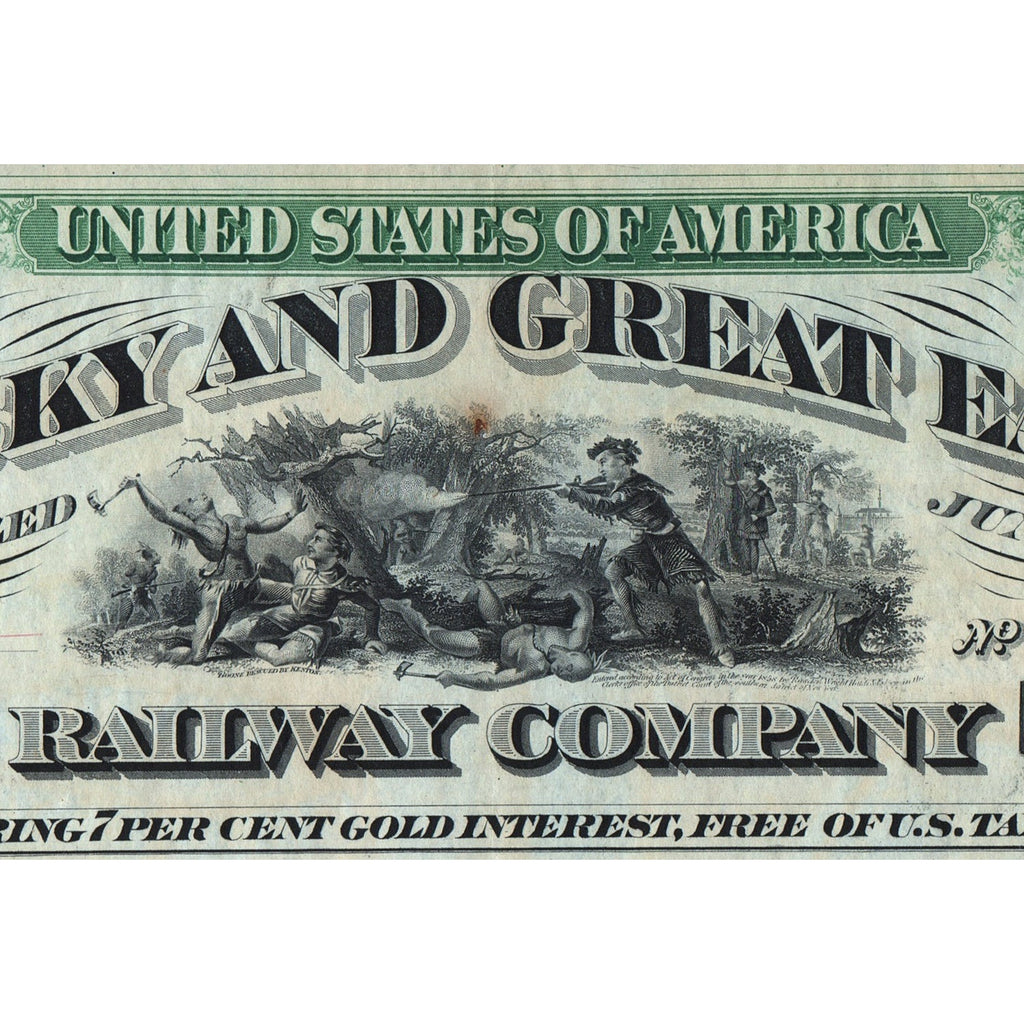 Kentucky and Great Eastern Railway Company 1872 Gold Bond