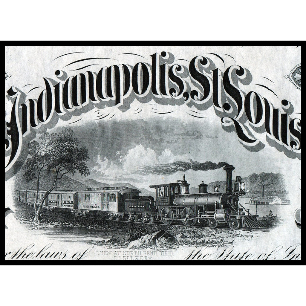 Cincinnati, Indianapolis, St. Louis and Chicago Railway Company Stock Certificate