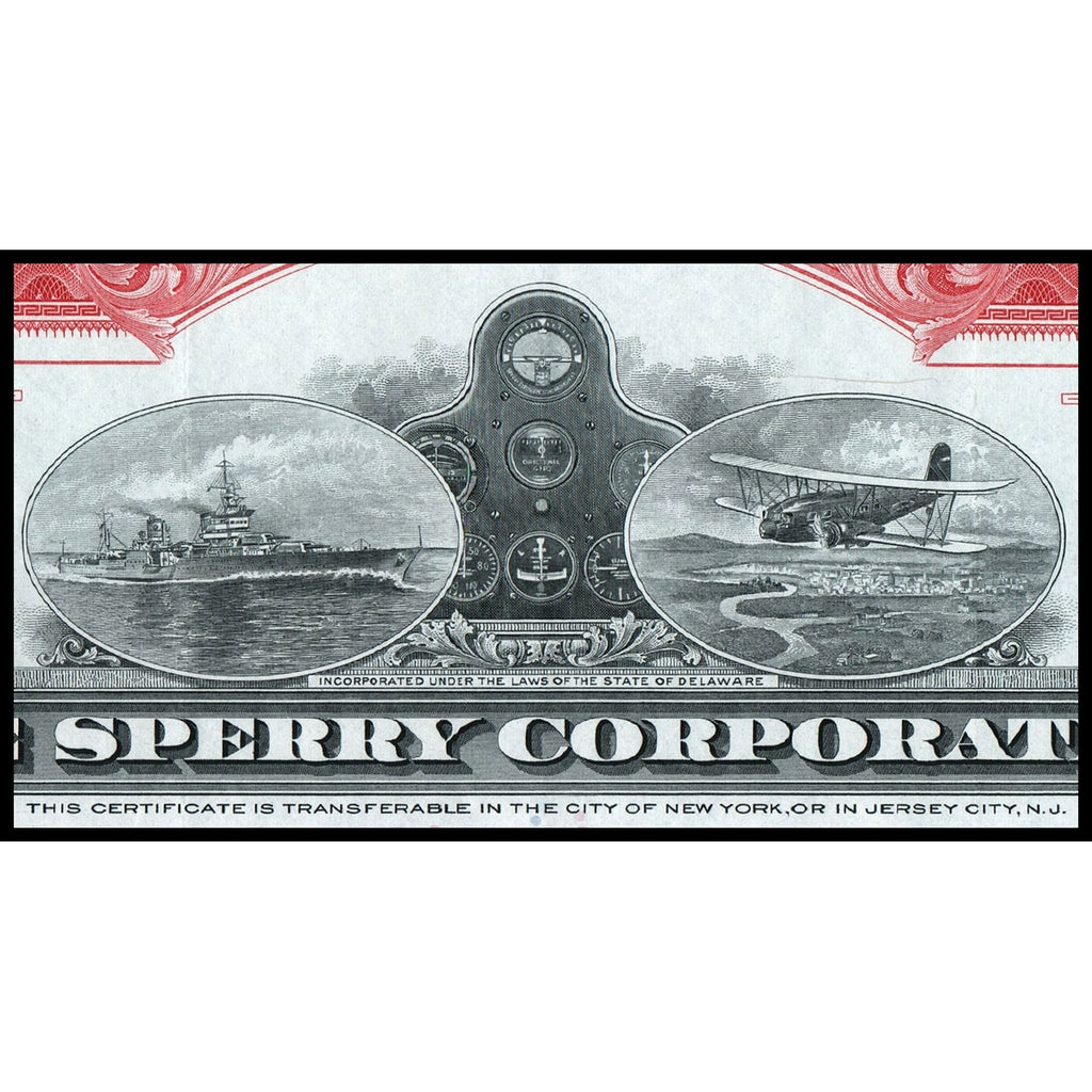 The Sperry Corporation Stock Certificate Cockpit Vignette