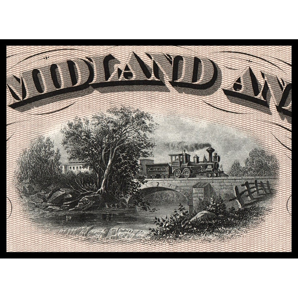 Michigan Midland and Canada Railroad Company New York Stock Certificate