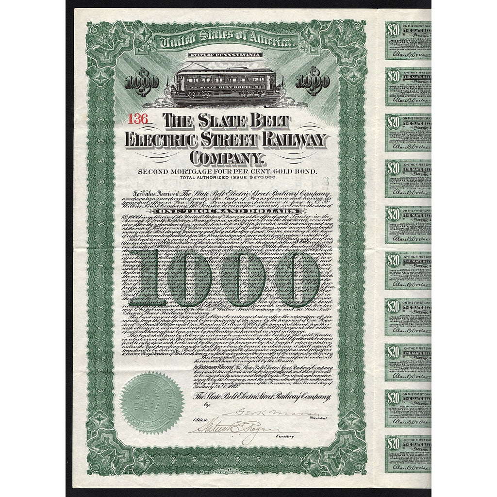 The Slate Belt Electric Street Railway Company 1912 Pennsylvania
