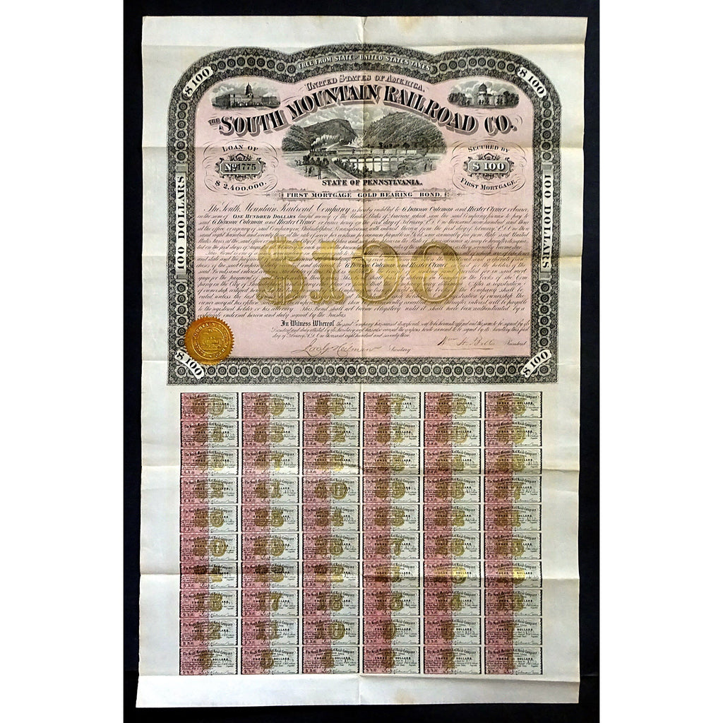 The South Mountain Railroad Co. 1873 Pennsylvania