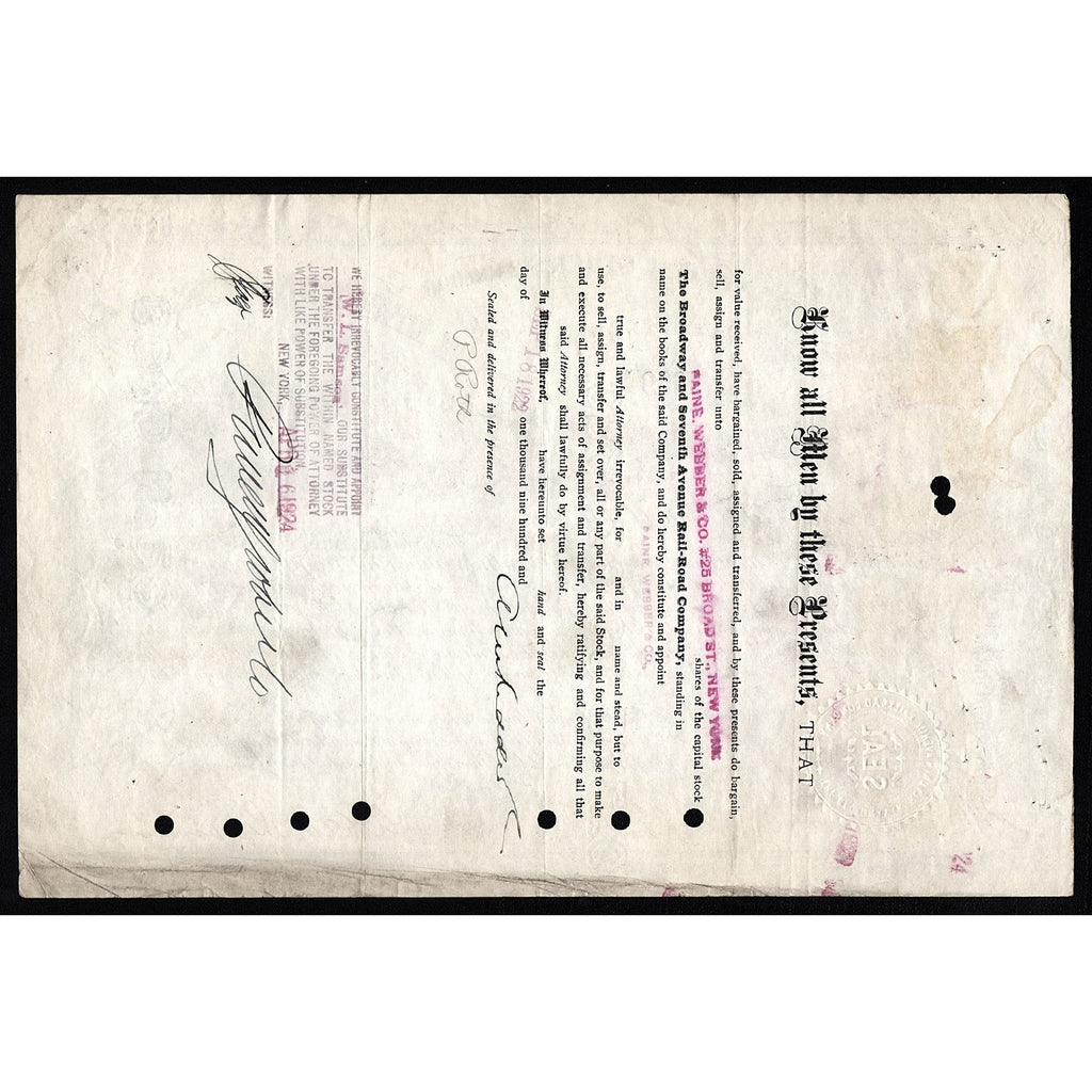 The Broadway & Seventh Avenue Rail Road Company, City of New York