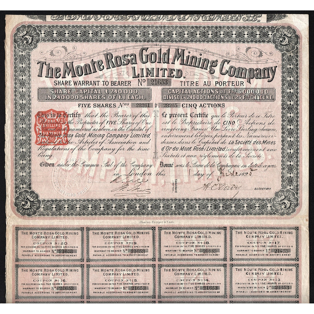 The Monte Rosa Gold Mining Company Limited
