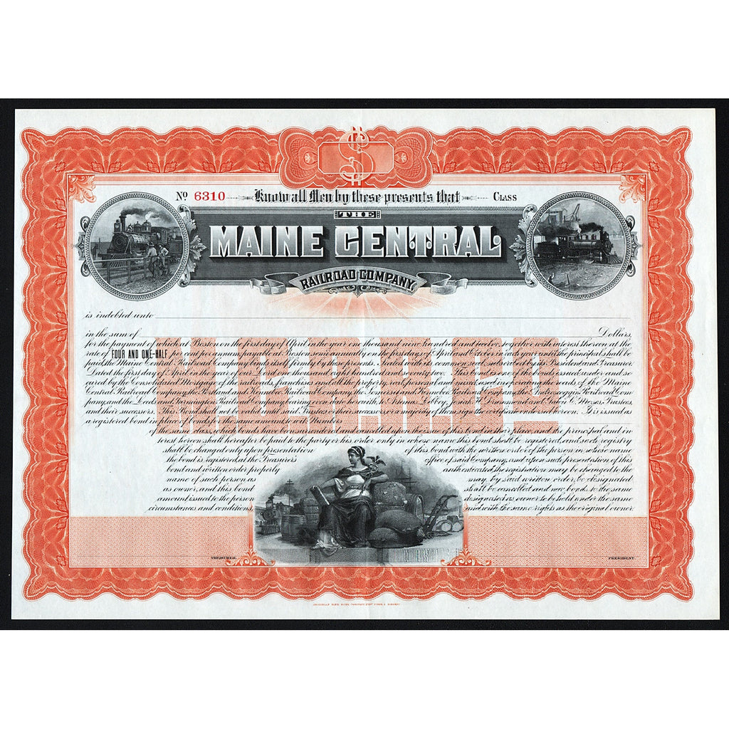 The Maine Central Railroad Company Bond Certificate