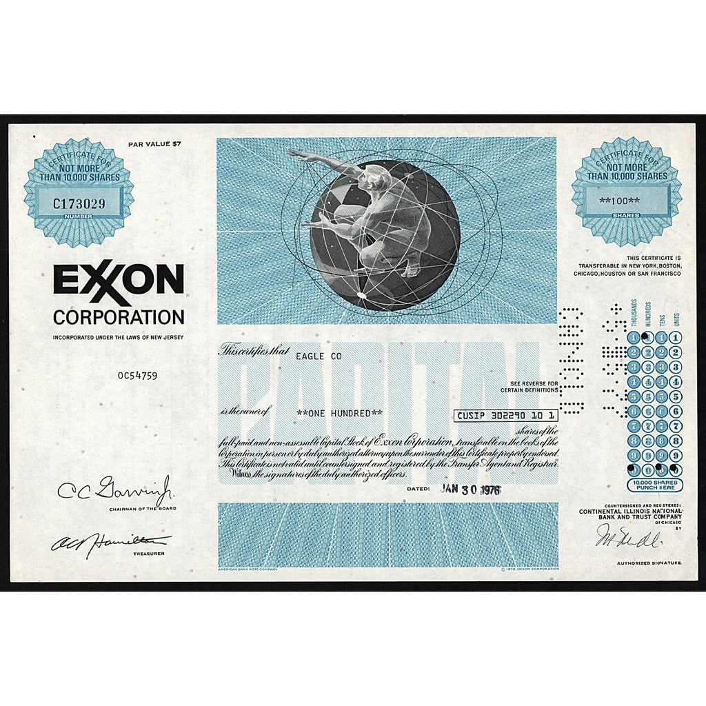 Exxon Corporation Stock Certificate