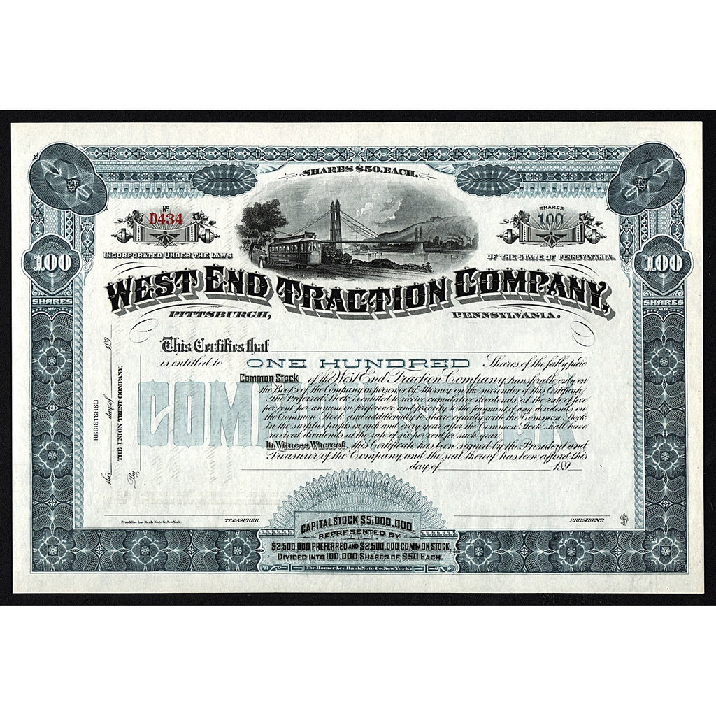 West End Traction Company Pennsylvania