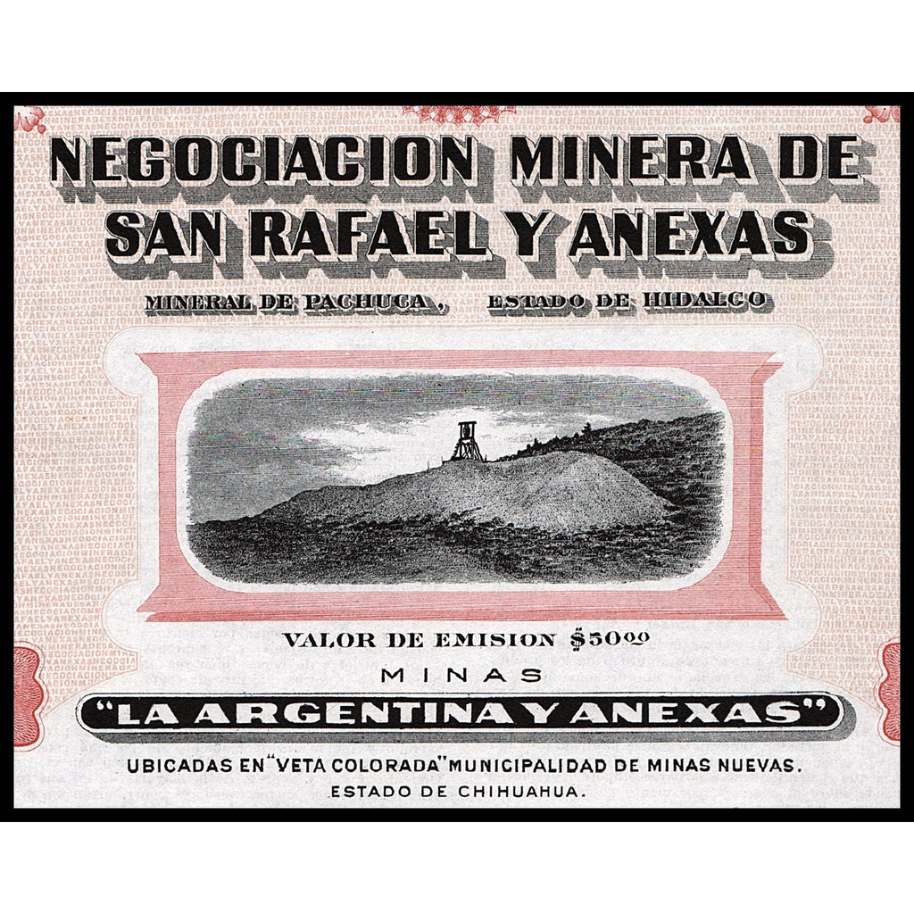 Negociacion Minera de San Rafael y Anexas 1912 Mexico