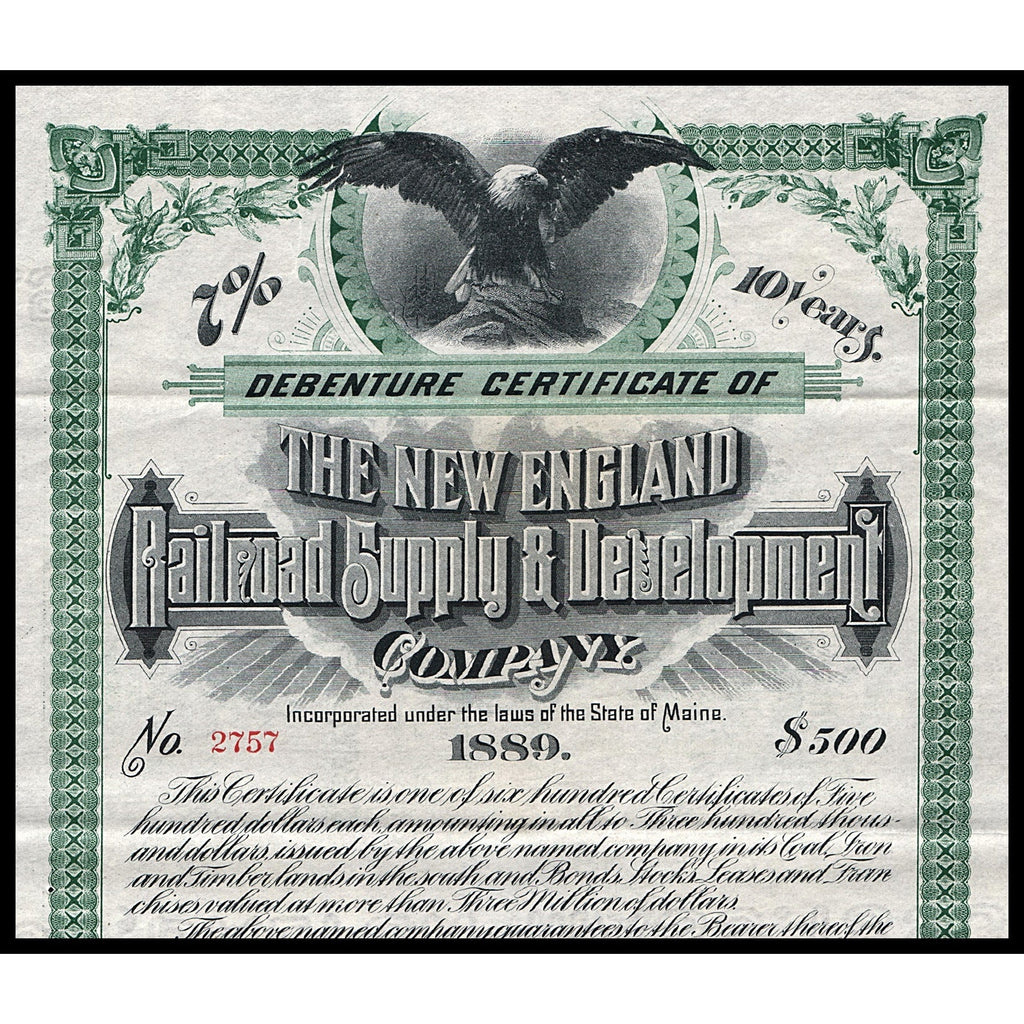 The New England Railroad Supply & Development Company 1889 Kittery Maine