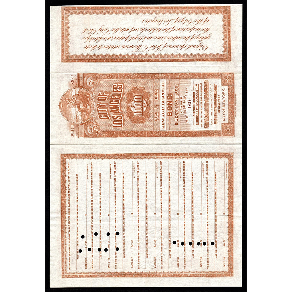 City of Los Angeles, Sewage Disposal Bond, Election 1922