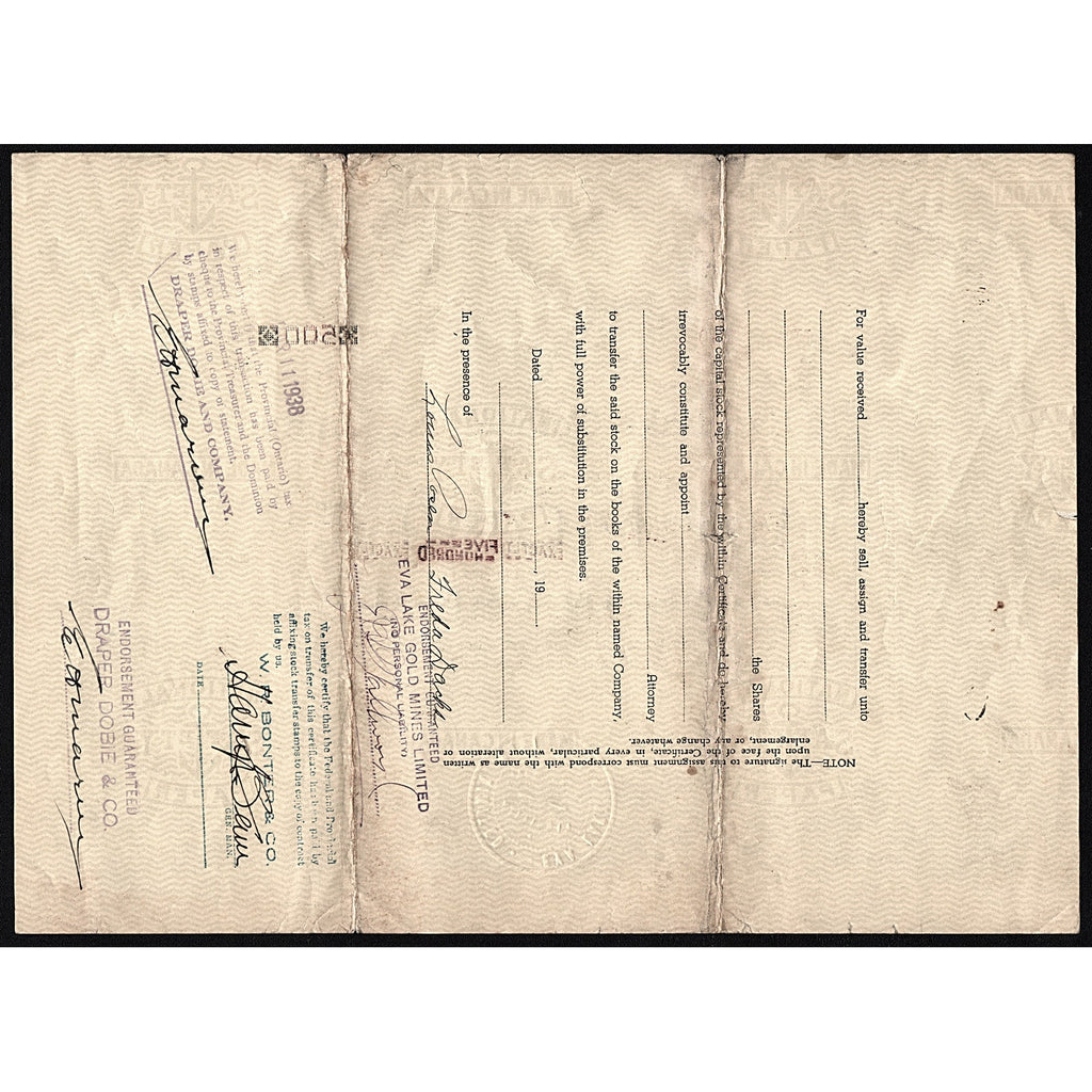 Eva Lake Gold Mines Limited