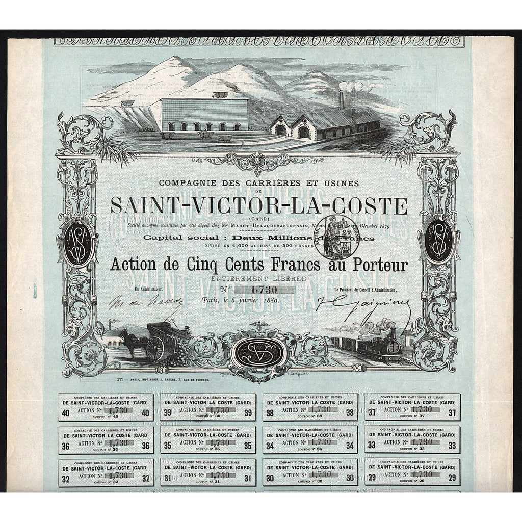 Compagnie des Carrieres et Usines de Saint-Victor-La-Coste (Gard)