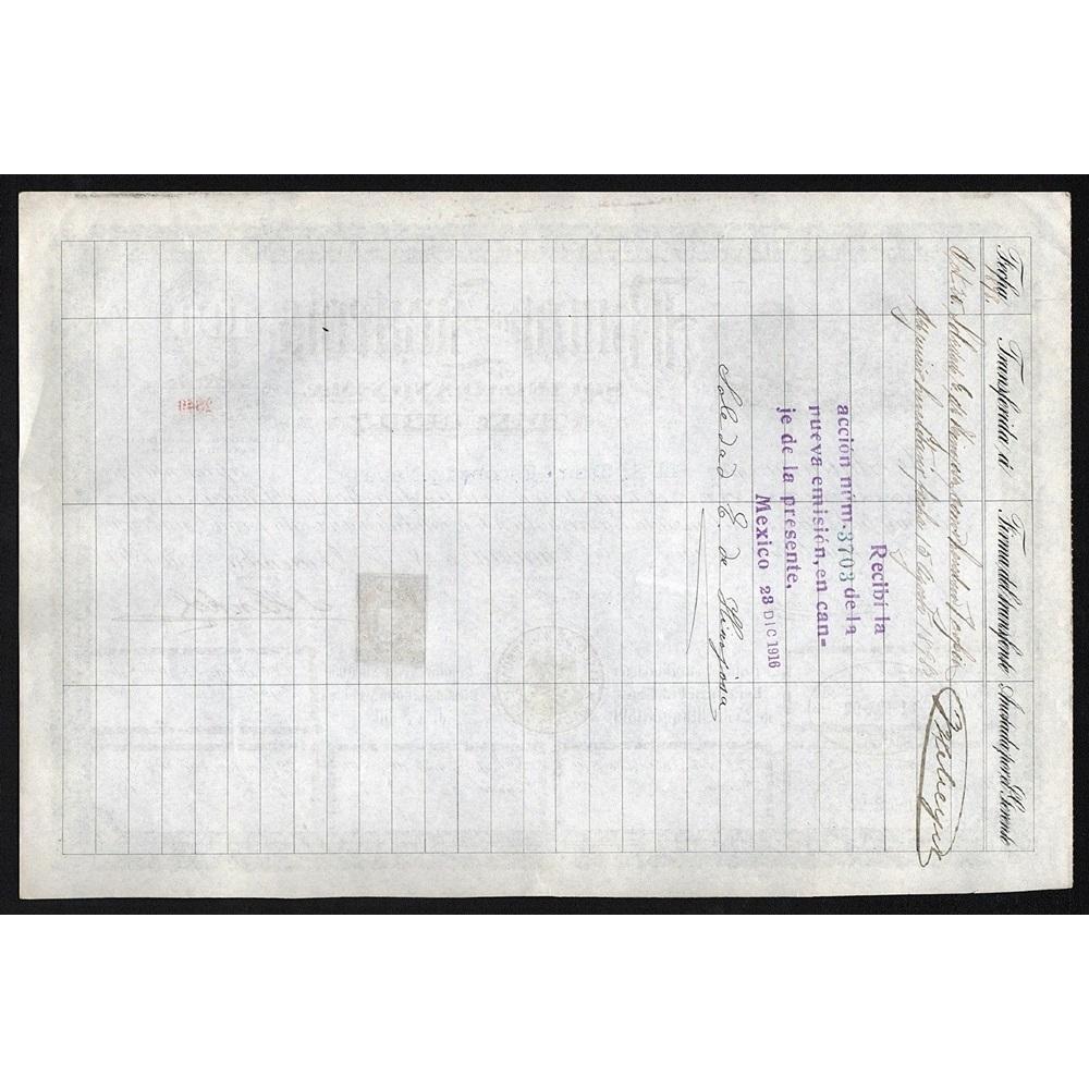 Banco de Zacatecas Sociedad Anonima 1891 Mexico Stock Certificate