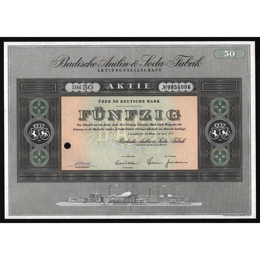 BASF - Badische Anilin & Soda Fabrik Aktiengesellschaft Stock Certificate