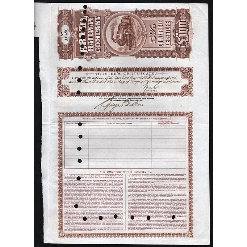 Brazil Railway Company Stock Certificate