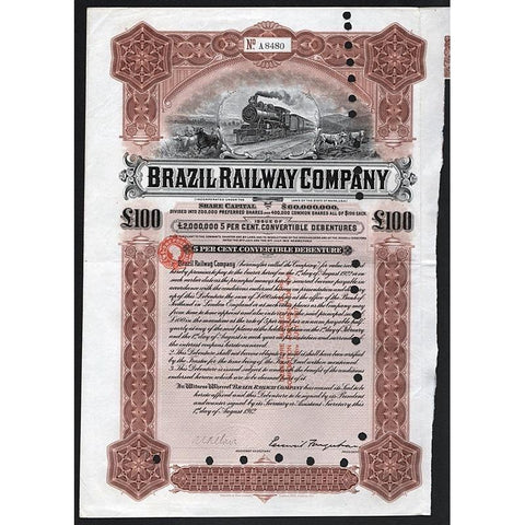 Brazil Railway Company Stock Certificate