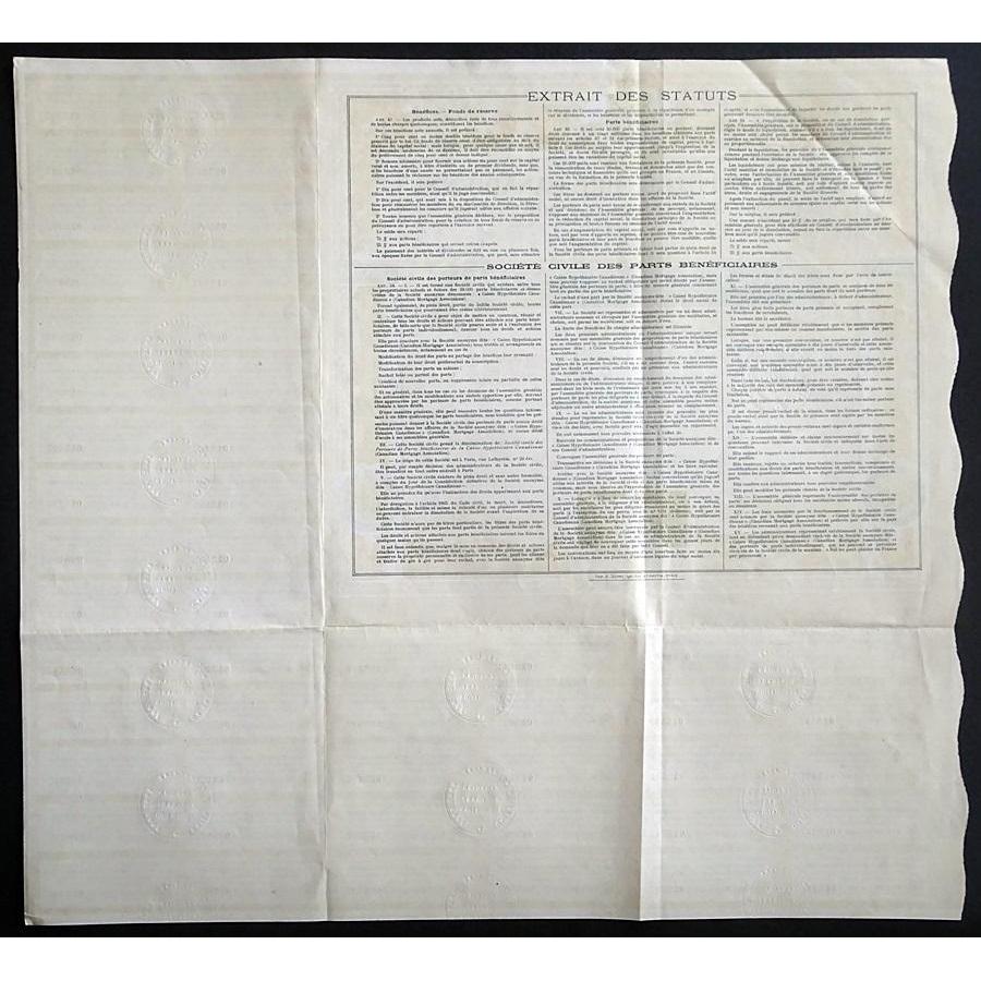 Caisse Hypothecaire Canadienne / Canadian Mortgage Association Stock Certificate