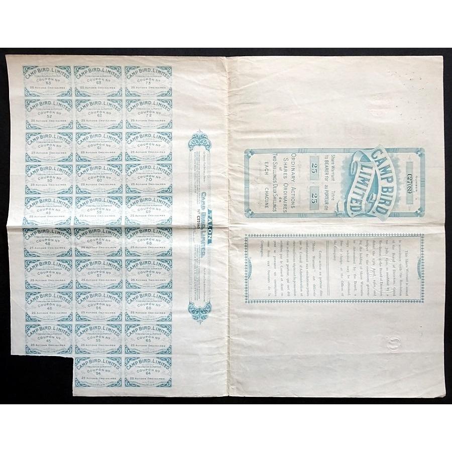 Camp Bird Limited Stock Certificate