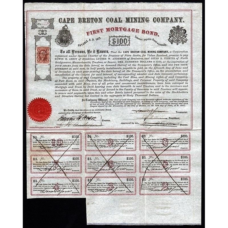 Cape Breton Coal Mining Company Stock Certificate