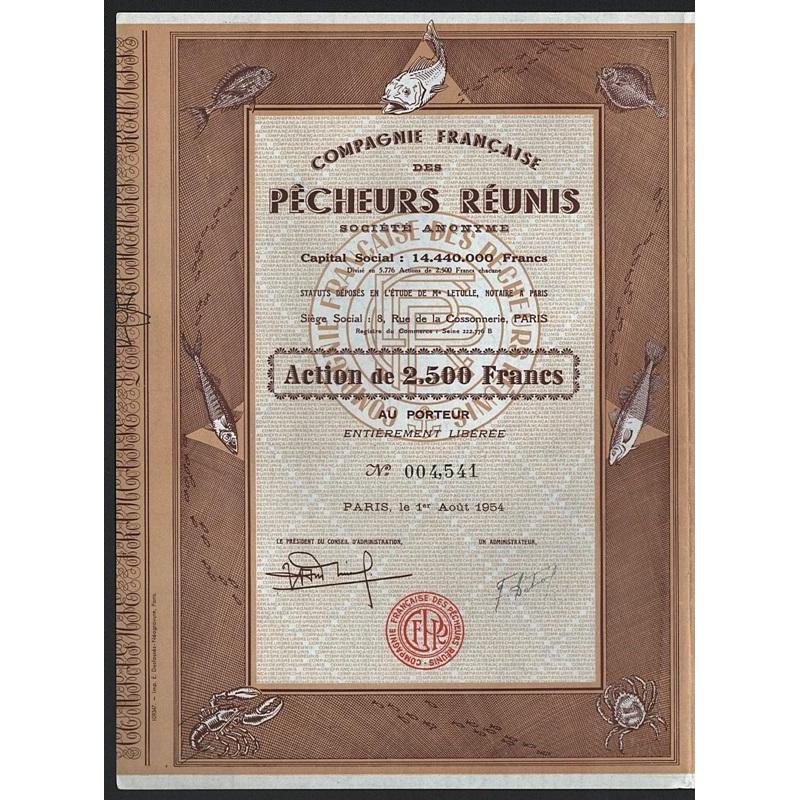 Compagnie Franaise des Pecheurs Reunis Societe Anonyme Stock Certificate