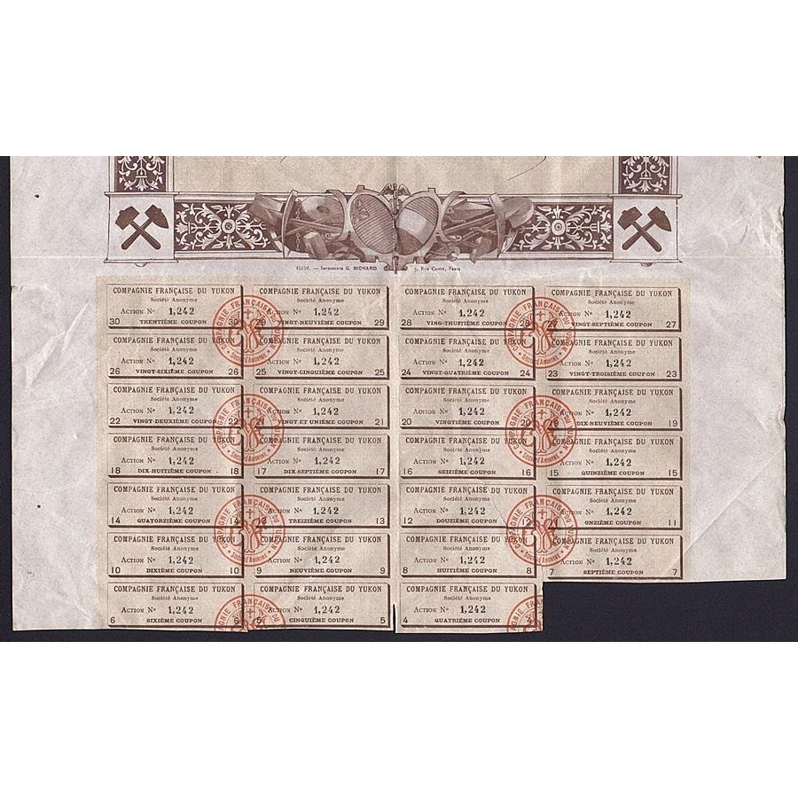 Compagnie Francaise du Yukon Societe Anonyme Stock Certificate